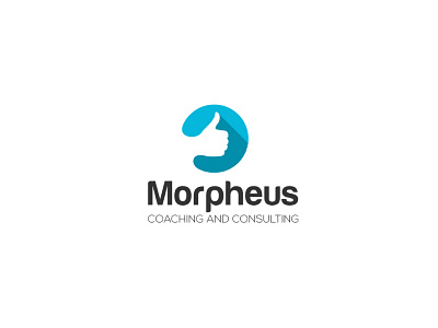 Morpheus branding design flat icon illustrator logo minimal modern thumb thumbs up ux vector