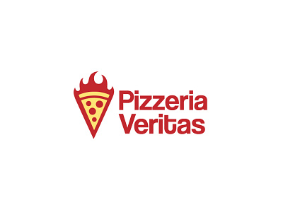 Pizzeria Veritas branding design flat illustrator logo minimal modern pizza pizza slice restaurant ux vector