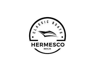 HERMESCO badge boat branding design flat icon illustrator logo minimal retro retro design ship vintage