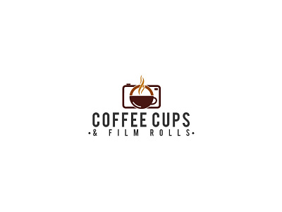 Coffee cups branding camera coffee coffee cup coffee shop design film flat illustrator logo minimal modern vector