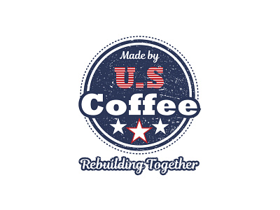 US coffee badge branding coffee design flat grunge illustrator logo modern rustic usa vector