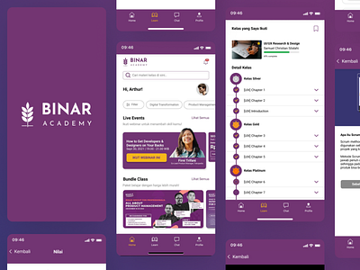 Re-design Binar Academy App binar academy design illustration redesign application revamping application ui user interface user persona user testing ux
