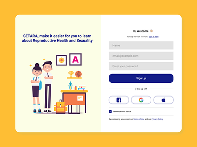 Daily UI 001 - Sign Up for SETARA E-learning