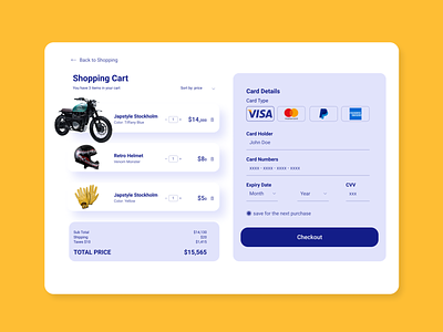 Daily UI 002 - Credit Card Checkout cart check out check out page credit card checkout credit card page daily ui daily ui challenge landing page payment page shopping cart shopping page ui user experience user interface ux web design