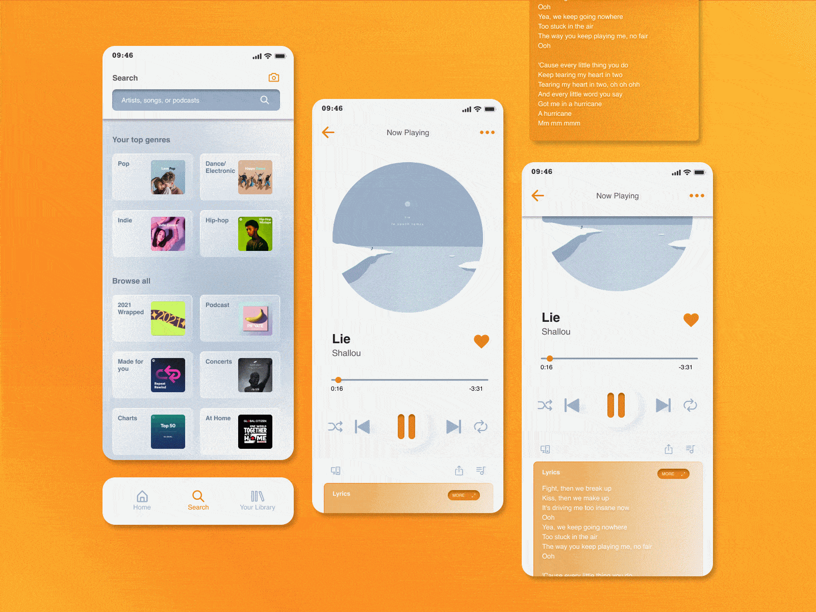 Daily UI 009 - Music Player daily ui glassmorphism music music player neumorphism ui ui challenge user experience user interface ux