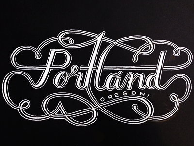 Portland chalk flourish hand lettering typography