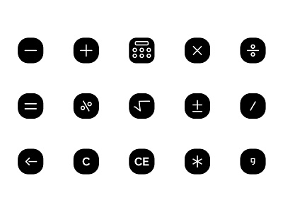 Calculator Icon Set Design Solid Style