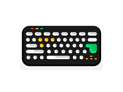 Keyboard Illustration Design Flat Style