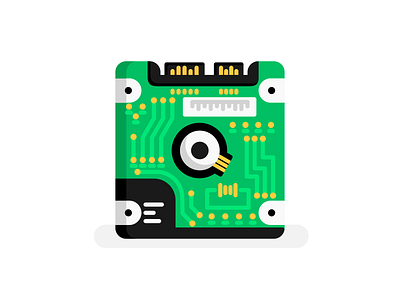 Hard Drive Illustration Design Flat Style cartoon colorfull computer data file flat flat design flat color flat illustration flatdesign hard drive icon illustration laptop memory modern motherboard storage ui vector