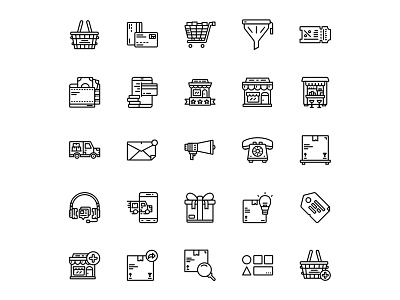 Online Shopping Icon Set Design Line Style black friday deliver ecommerce flash sale icon icon design icon set iconography icons illustration line style online payment online shopping online store product product design shopping tag ui vector