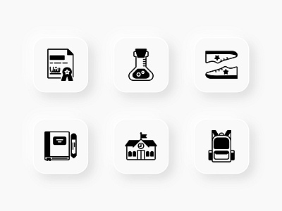 School Icon Set Design Solid Line Style app icon back to school book and pencil glyph icon icon icon design icon set iconography icons learning learning icon line icon school school app school building schools science sports vector icon web icons