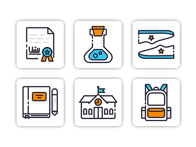 School Object Icon Set Design Filled Line Style backtoschool dailyicon flat illustration flatdesign icon icon design icon set iconaday iconography icons iconutopia illustration learnicon object school school app schoolicon schools ui vector