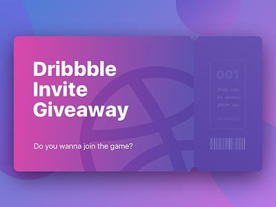 1 invite for you dribbble dribbble invite giveaway giveaway inspiration invite ticket