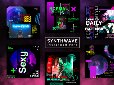 Synthwave - Activity Instagram Post 80s adv art creative poster dark desgin davinci davinci style event fashion feed full color instagram instagram post instagram story poster promotion retro social media synthwave vintage