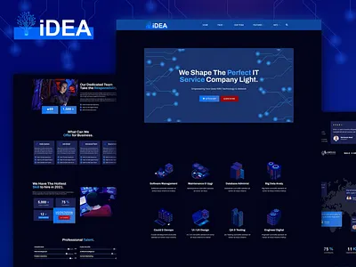 iDea - Technology & IT Network Service Elementor Template Kit agency apps dark design elementor it saas software technology ui ux web design website wordpress