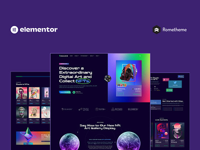 IMAGINE - Creative NFT Portfolio Elementor Pro Full Site Templat age agency branding broker web crypto web elementor gallery web nft nft web portfolio portfolio web promotion ui ux website wordpress