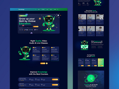 iKnowledge - Education Online & Learning Platform Elementor Temp ui ux video website