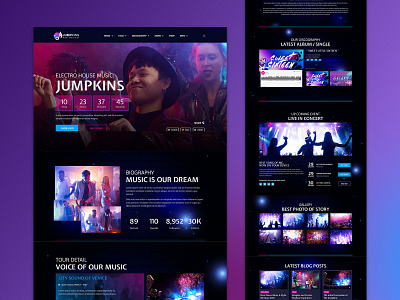 Jumpkins - Music & Event Elementor Template Kit band dj elementor graphic design music music web party promotion song song web ui ux website wordpress