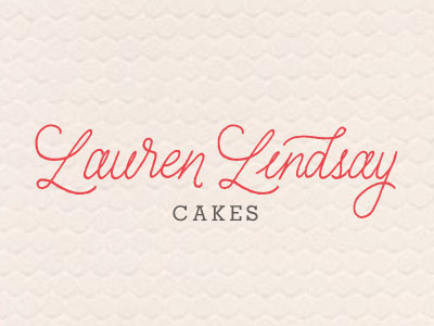 Lauren Lindsay Cakes logo concept cake concept hand lettering lettering logo red script slab serif