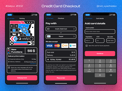 Credit Card Checkout | DailyUI 002 002 app credit card checkout dailyui ui