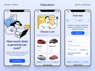 Calculator | DailyUI 004 004 app calculator cars dailyui mobile ui