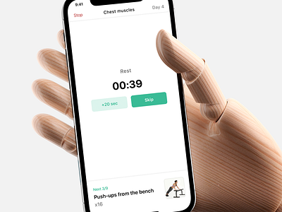 Countdown Timer app countdown timer dailyui design fitness ios minimalism mobile training ui ui ux uix ux