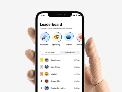 Leaderboard app dailyui design interface ios leaderboard minimalistic mobile ui ux