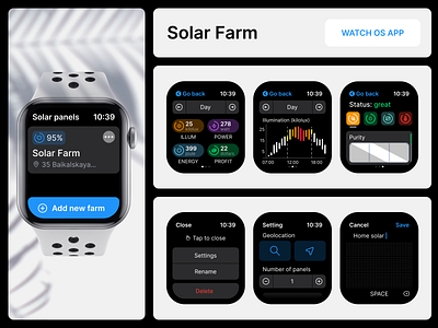 Solar Farm | Watch OS App app not vyacheslav solar solar farm solar panel tracking app ui ux watch os watch os app