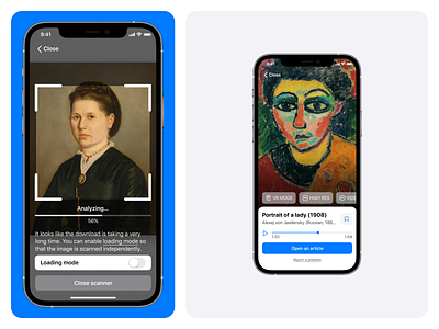 Art Gallery App | Loading Mode & Scanner Results