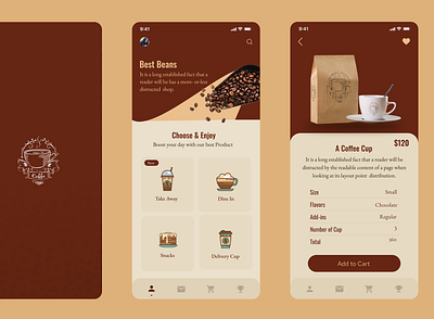 Coffee App Design app clean ui ui ux