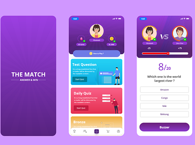 Quiz App branding clean ui game design quiz app ui ux