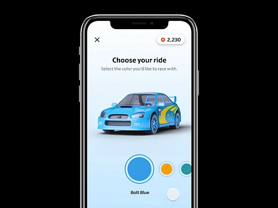 Car Color Selector Figma Prototype 3d blender cars cgi color interaction product prototype render ui