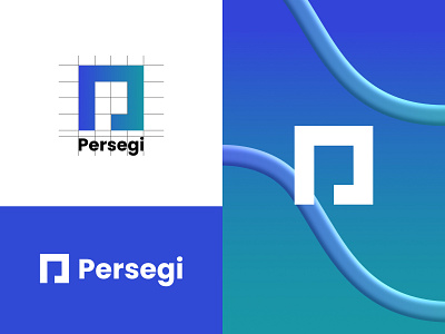 persegi logo branding letter p logo mark logo p logo
