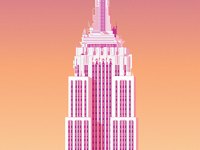 empire state building empire state gradient illustration new york new york city nyc poster skyscraper