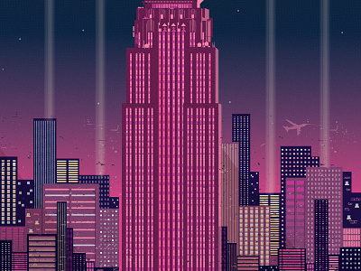 empire at night building city cityscape empire empire state illustration lights new york city night nyc