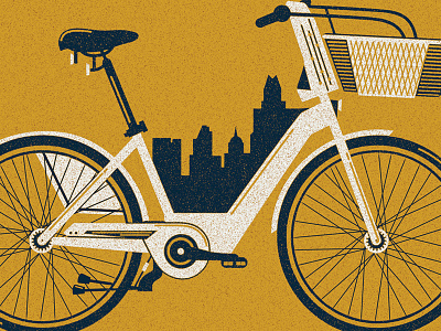 bikey austin basket bcycle bicycle bike citybike illustration texas wheel