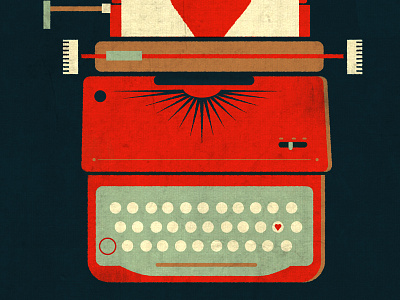 typ<3writer heart illustration keys old texture type typewriter vintage