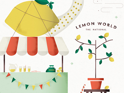 lemonworld fruit illustration leaves lemon lemonade light music stand straw the national tree