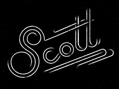 squat black and white lettering scott script texture type