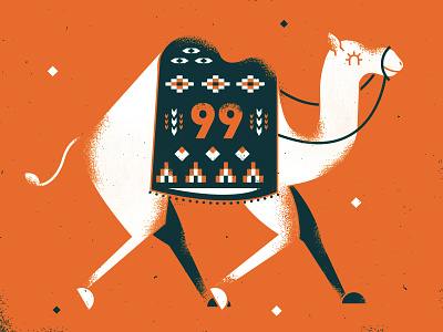 99 99 animal camel dubai illustration pattern