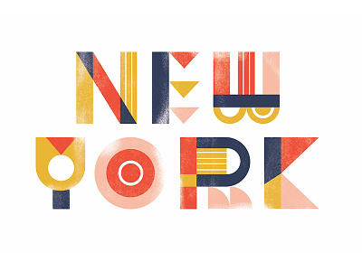 NEW YORK destination geometric illustration new york nyc travel type typography