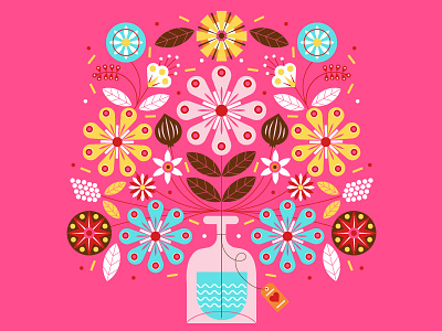Valentine bouquet card facebook flowers illustration tag valentine valentines day vase