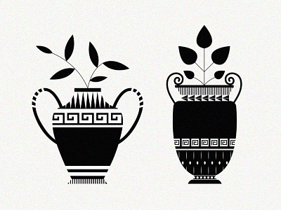 vase fates grecian greek illustration leaf pattern plant planter vase