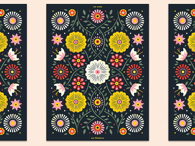 no rain / no flowers beacon botanical floral flower flowers hurricane illustration pattern poster relief