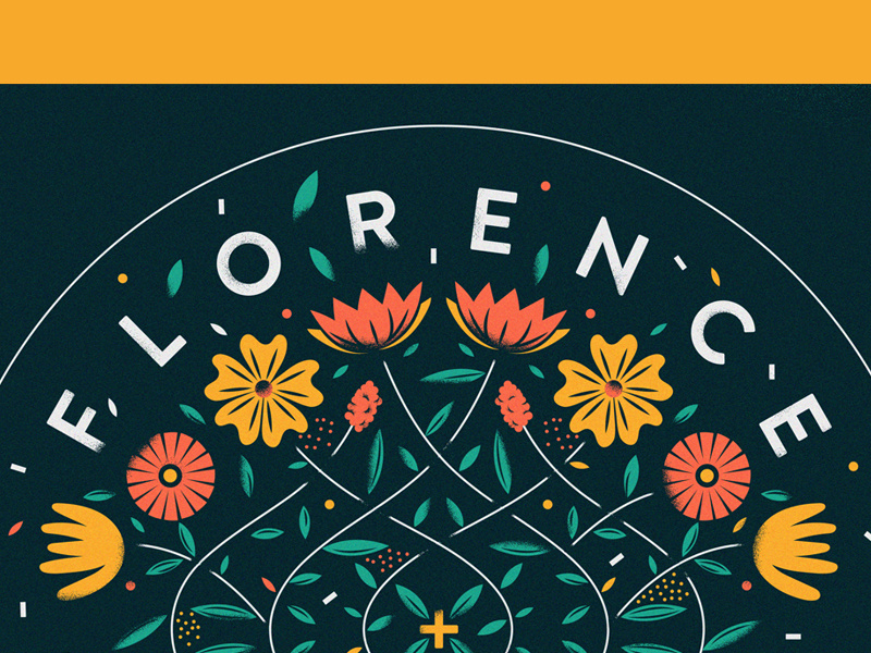 florence typography illustration text nature vine floral flowers florence