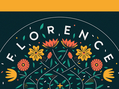 florence floral florence flowers illustration nature text typography vine