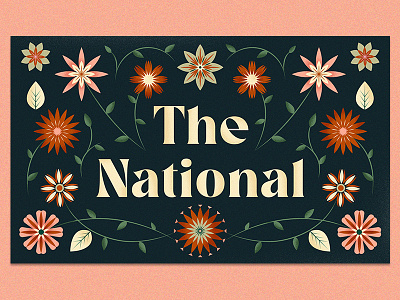 The National floral flowers illustration music national pattern plant poster the national type