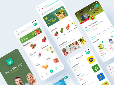 Grocery Marketplace app design clean concept ecommerce grocery app grocery online grocery store marketplace shopping ui uiux