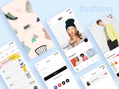 Oreo Fashion Full React Native App for Woocommerce api app design clean clean ui ecommerce ecommerce app fashion app typography ui uiux uxdesign wordpress