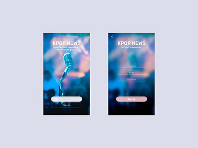 Daily UI Challenge 001 - Sign Up Page adobe xd app daily ui challenge daily ui challenge 001 dailyui kpop music news app sign up ui ux
